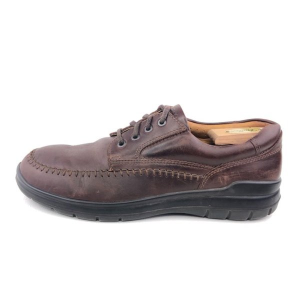 Ecco Fusion II Brown Leather Tie Moc Toe Oxfords EUR 45 - Picture 1 of 12